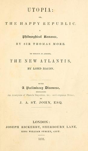 Thomas More: Utopia (1838, J. Rickerby)