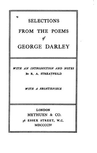 George Darley: Selections from the Poems of George Darley (1904, Methuen)