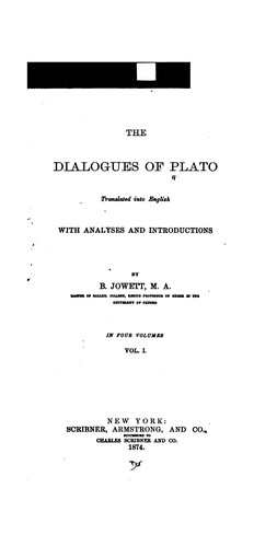 Plato: The Dialogues of Plato (1874, Scribner, Armstrong, and co.)