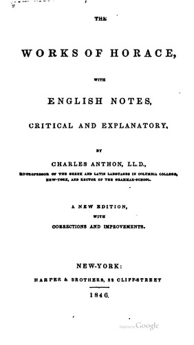 Horace: The works of Horace (1846, Harper & brothers)