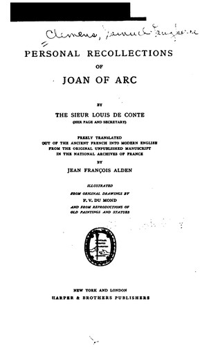 Mark Twain: Personal Recollections of Joan Of Arc (1896, Harper & Brothers Publishers)