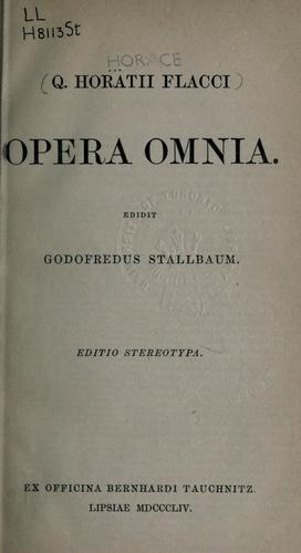 Horace: Opera omnia (Latin language, 1854, Tauchnitz)