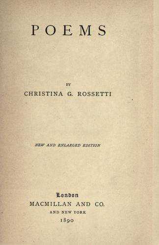 Christina Georgina Rosetti: Poems (1890, Macmillan)