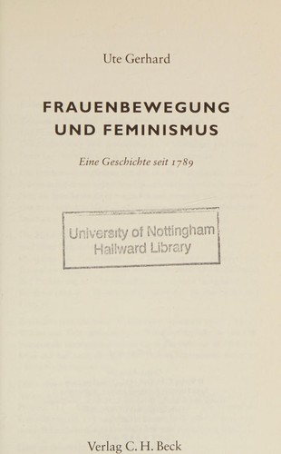 Ute Gerhard: Frauenbewegung und Feminismus (2009, Beck C. H.)