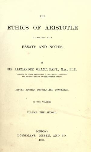 Aristotle, Aristotle;  And Critical Notes  Analysis  Translator  J.E.C. Welldon, C. D. C. Reeve, Terence Irwin: The ethics of Aristotle (1866, Longmans, Green and Co.)