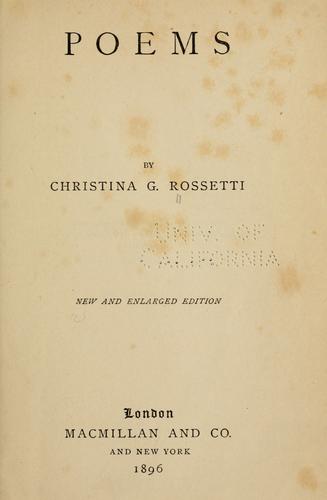 Christina Georgina Rosetti: Poems (1896, Macmillan)