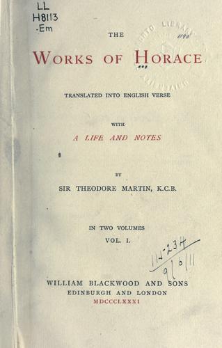 Horace: The works of Horace (1881, Blackwood)